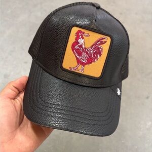 El Gallo SnapBack General Black Leather
